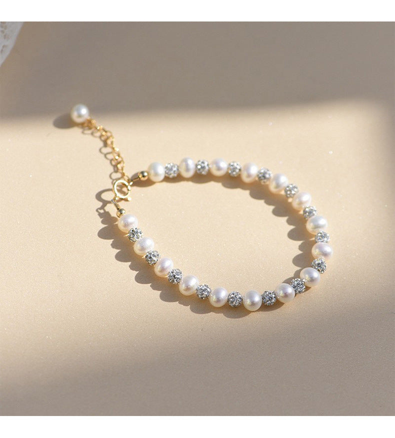 Fashion Circle Flower Alloy Rhinestone Pearl Women's Bracelets