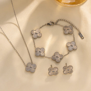 Korean Geometric Titanium Steel 18K Gold Plated Necklaces