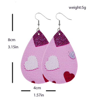 1 Pair Casual Elegant Heart Shape Pu Leather Drop Earrings