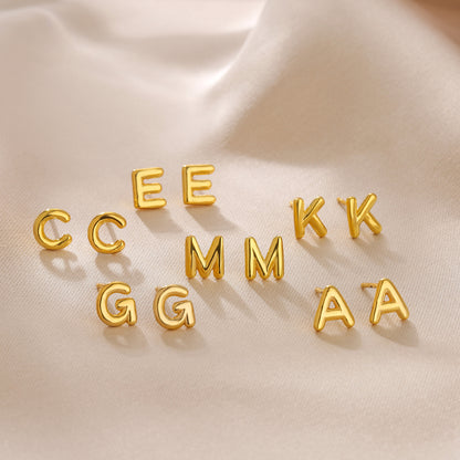 1 Pair Simple Style Letter Copper Plating 18k Gold Plated Ear Studs