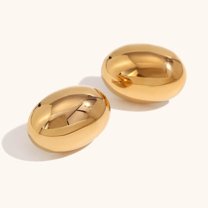 Simple Style Oval Stainless Steel Ear Studs 1 Pair