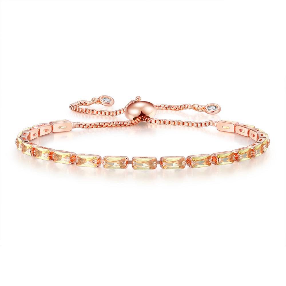 Simple Style Classic Style Geometric Copper Zircon Bracelets In Bulk