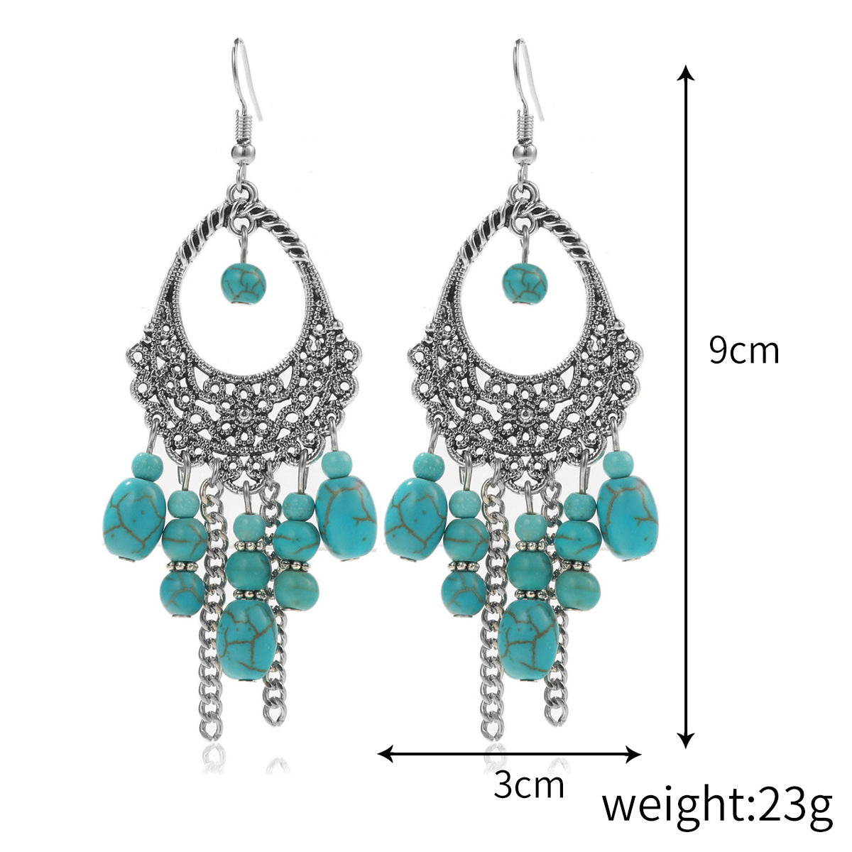 Ethnic Style Water Droplets Alloy Turquoise Plating Women's Pendant Necklace 1 Piece