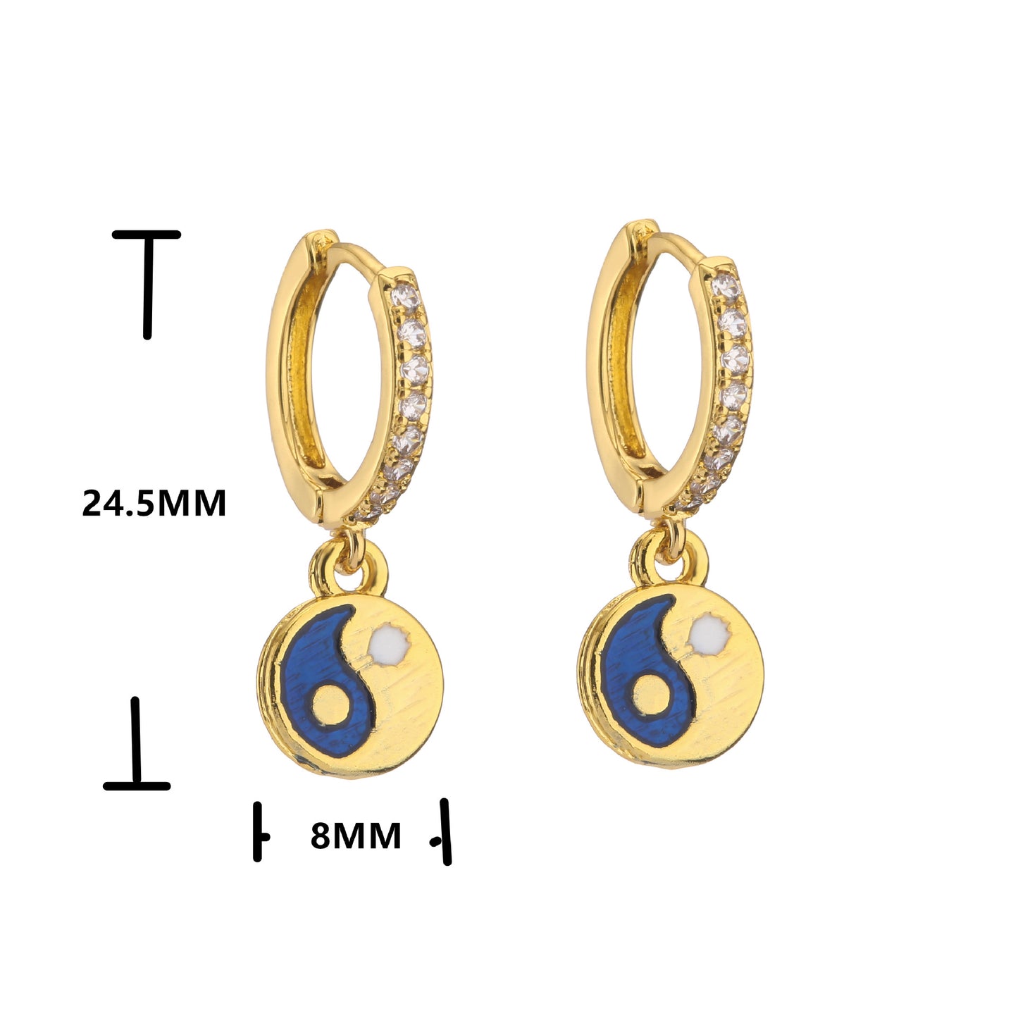 Retro Micro-inlaid Zircon Oil Drop Color Heart Starfish Lightning Earrings