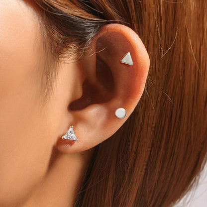 1 Set Simple Style Star Butterfly Plating Sterling Silver Ear Studs