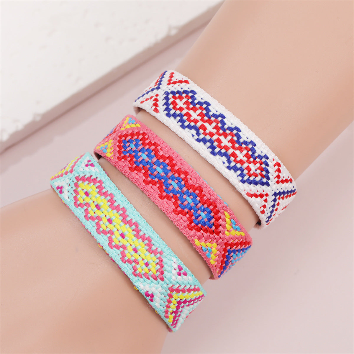 Ethnic Style Geometric Polyester Cotton Knitting Unisex Bracelets