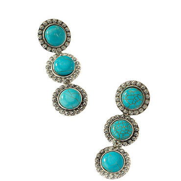 1 Pair Casual Streetwear Geometric Plating Inlay Alloy Turquoise Drop Earrings