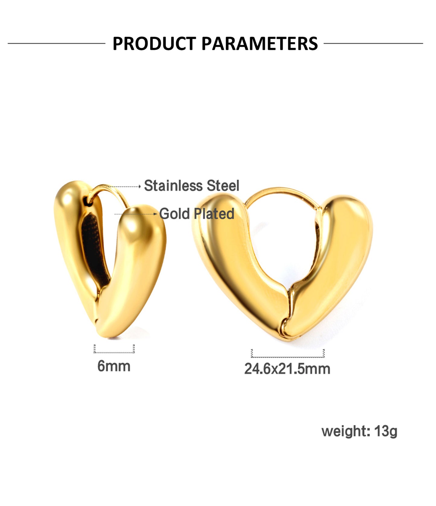 Simple Style U Shape Oval Heart Shape Stainless Steel Plating Earrings 1 Pair