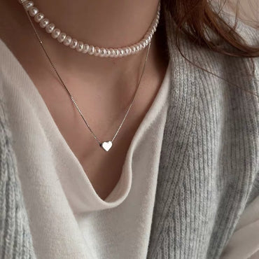 Simple Style Heart Shape Sterling Silver Plating Necklace