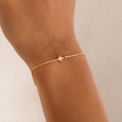 Sterling Silver Simple Style Star Plating Inlay Zircon Bracelets