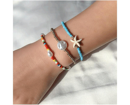 Retro Starfish Imitation Pearl Women's Bracelets