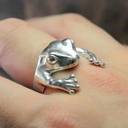 Fashion Solid Color Metal Frog Split Ring