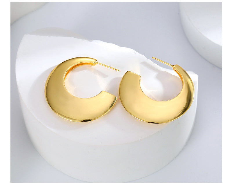 Fashion Round Copper Plating Earrings 1 Pair