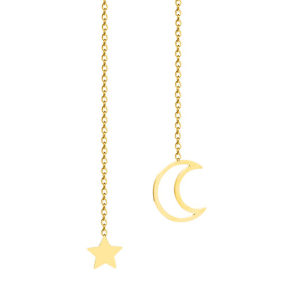 Fashion Star Moon Pendant Titanium Steel Necklace Wholesale Gooddiy