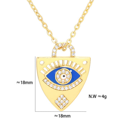 Dripping Oil Eye Pendant Necklace Geometric Color Devil's Eye Clavicle Chain