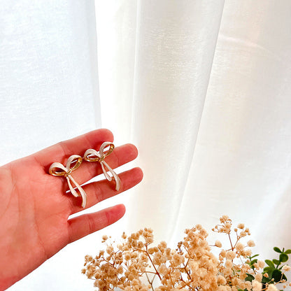 1 Pair Elegant Bow Knot Plating Alloy Ear Studs