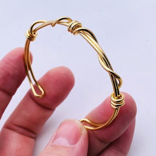 Simple Style Solid Color Copper Plating Gold Plated Bangle