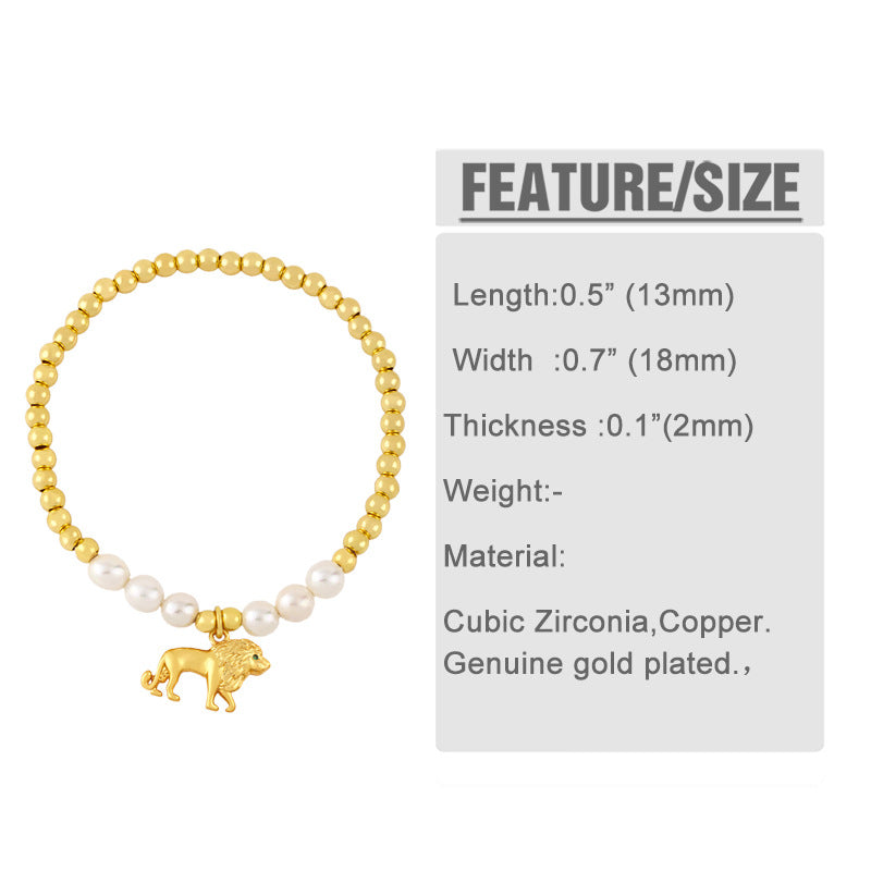 Fashion Animal 18k Gold Plated Artificial Gemstones Bracelets In Bulk