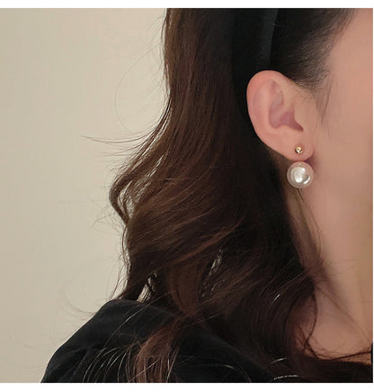 Elegant Geometric Alloy Inlay Artificial Pearls Women's Earrings 1 Pair