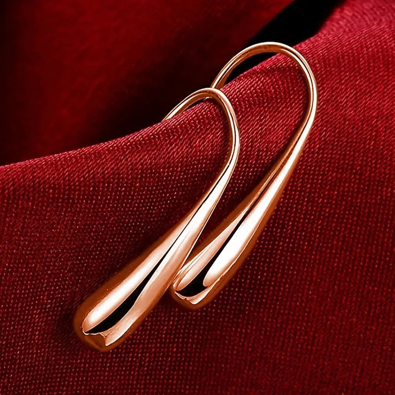 1 Pair Basic Streetwear Cool Style U Shape Water Droplets Plating Copper Earrings