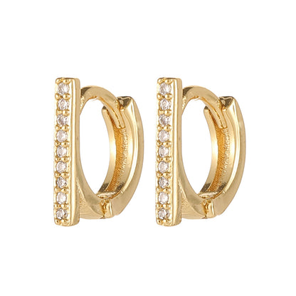 Fashion Water Droplets Copper Hoop Earrings Inlay Zircon Copper Earrings