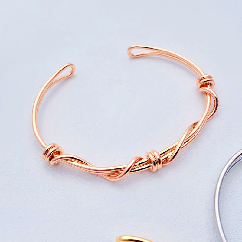 Simple Style Solid Color Copper Plating Gold Plated Bangle