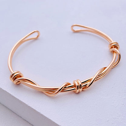 Simple Style Solid Color Copper Plating Gold Plated Bangle