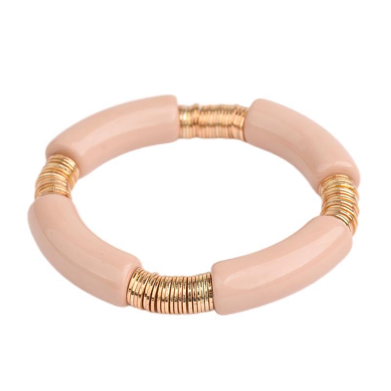 Simple Style Classic Style Round Arylic Metal Wholesale Bracelets