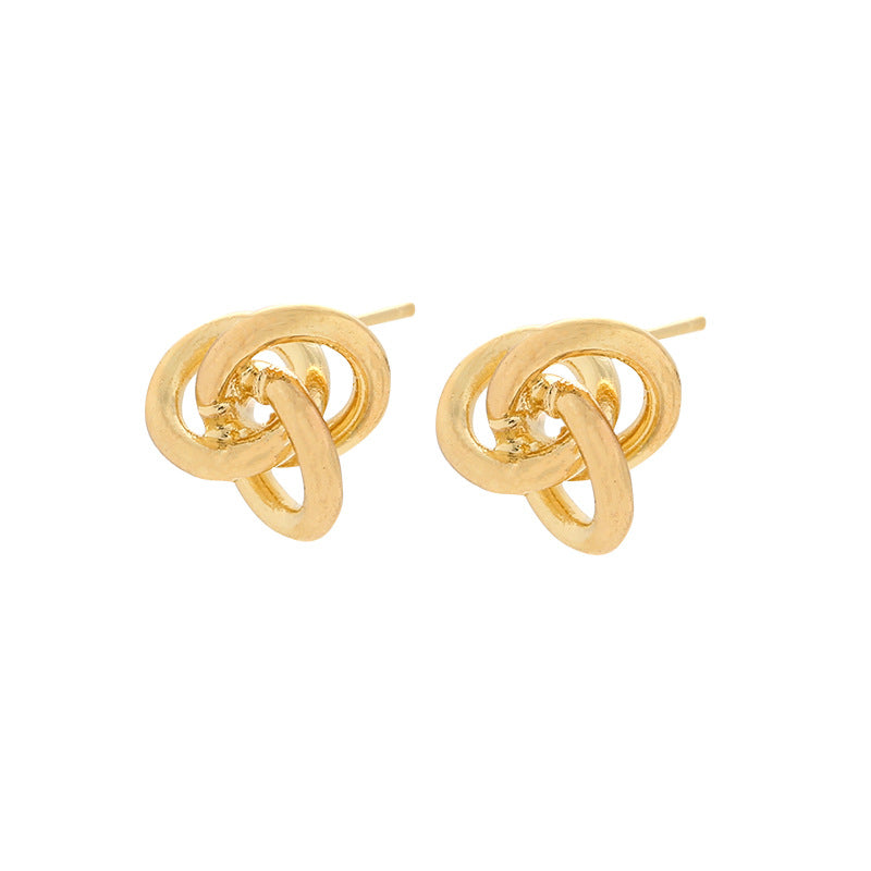 1 Pair Simple Style Knot Plating Copper Ear Studs