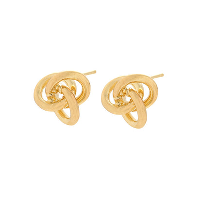 1 Pair Simple Style Knot Plating Copper Ear Studs