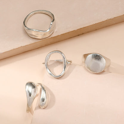 Wholesale Jewelry Simple Style Irregular Geometric Metal Plating Open Rings