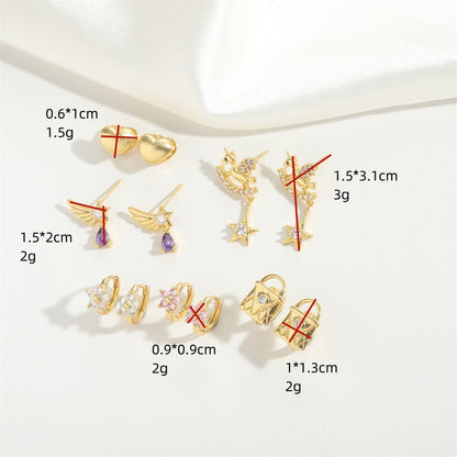 Cross-border hot-selling ins design high-quality high-end love earrings are small and delicate and versatile hip-hop style earrings for women