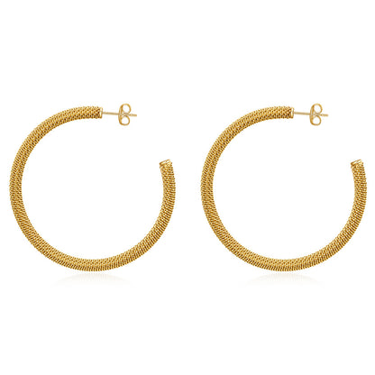 1 Pair Simple Style Solid Color Plating Titanium Steel Gold Plated Earrings