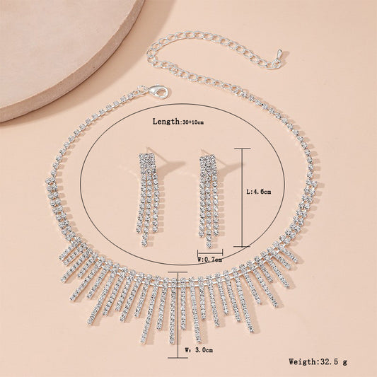 Copper Elegant Glam Irregular Rhinestones Jewelry Set