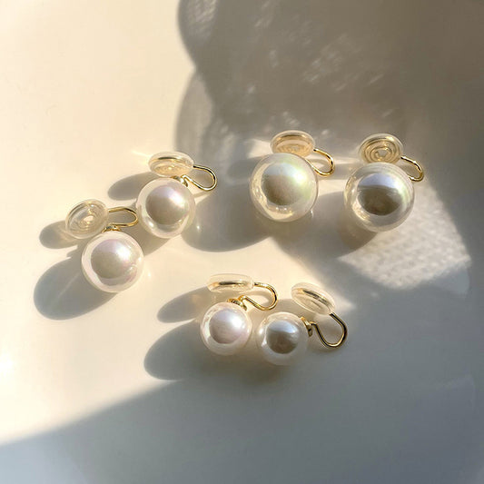 Fashion Round Artificial Pearl Women's Ear Clips 1 Pair