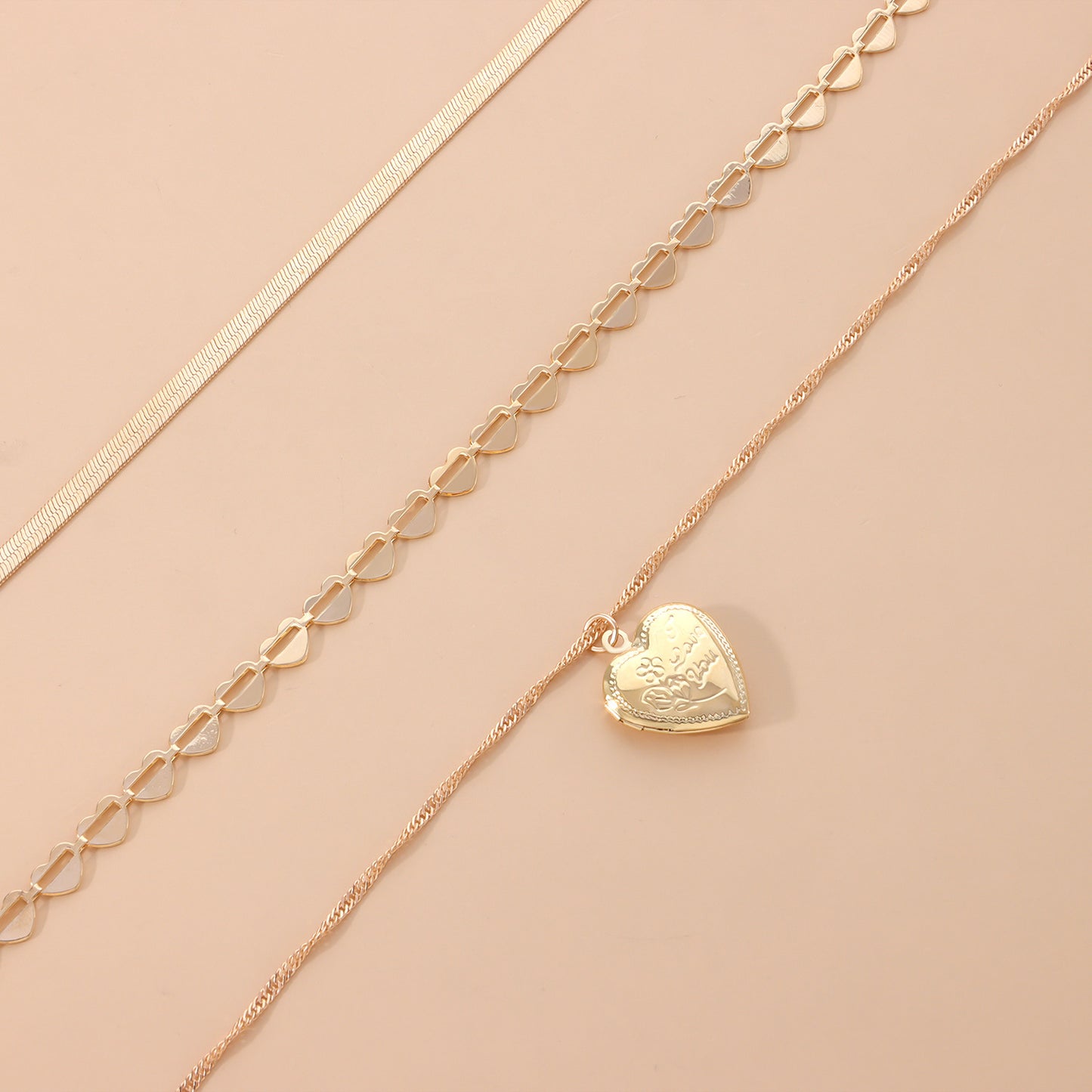 Streetwear Heart Shape Alloy Wholesale Layered Necklaces