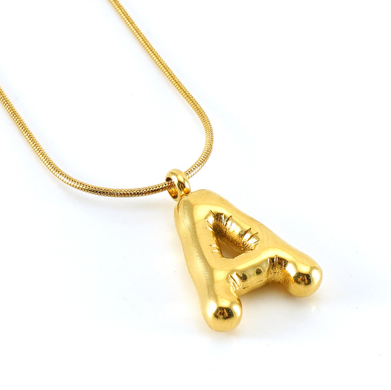 Titanium Steel Hip-Hop Letter Plating Pendant Necklace