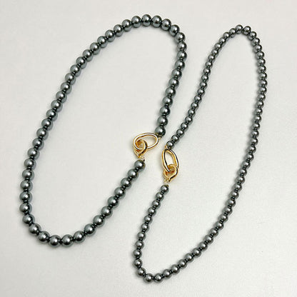 Elegant Geometric Imitation Pearl Plating Women's Necklace