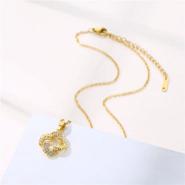 Women Minimalist Geometric Metal Four-leaf Clover Stainless Steel Electroplating Necklaces