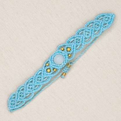 Ethnic Style Handmade Stone Beaded Macrame Bracelet