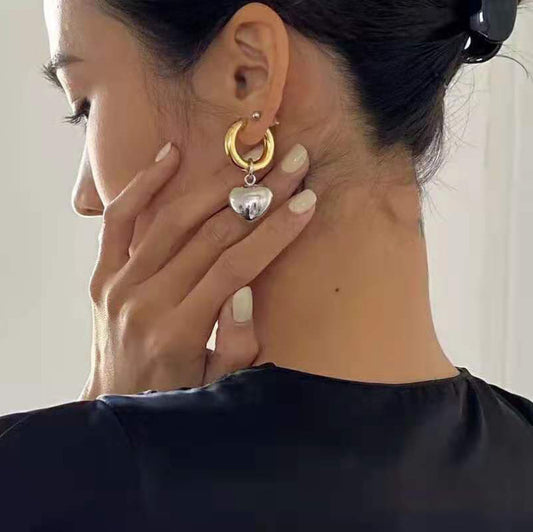 Simple Style Heart Shape Alloy Plating Women's Drop Earrings