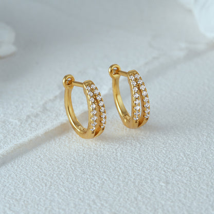 1 Pair Simple Style Geometric Plating Sterling Silver Hoop Earrings