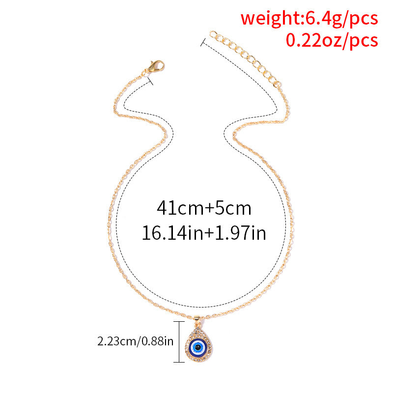 Fashion Simple Devil Eye Pendant Necklace Alloy Necklace