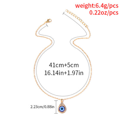 Fashion Simple Devil Eye Pendant Necklace Alloy Necklace