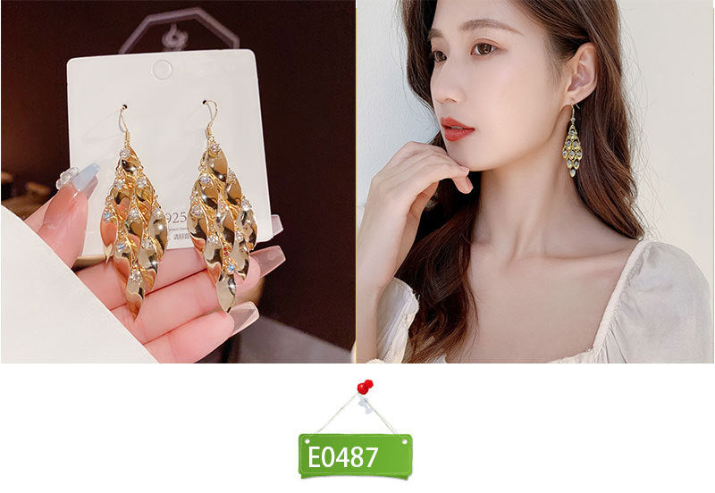 Retro Geometric Star Bow Knot Copper Inlay Zircon Drop Earrings 1 Pair