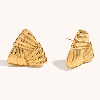 1 Pair Ig Style Simple Style Triangle Plating Stainless Steel 18k Gold Plated Ear Studs
