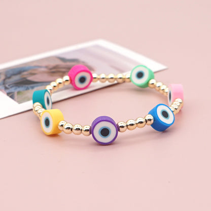 Cute Cartoon Colorful Eye Pattern Soft Clay Bracelet Wholesale Gooddiy