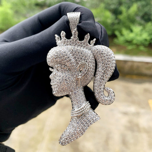 Princess Cartoon Character Copper Pendant Necklace In Bulk