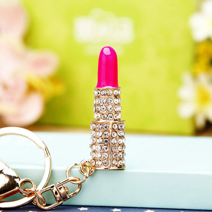 Korean Style Lipstick Metal Women's Bag Pendant Keychain