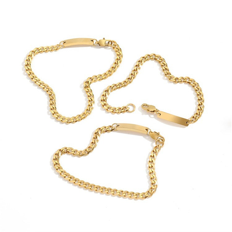 Gooddiy Stainless Steel Gold-plated Cuban Chain Bracelet Jewelry Wholesale